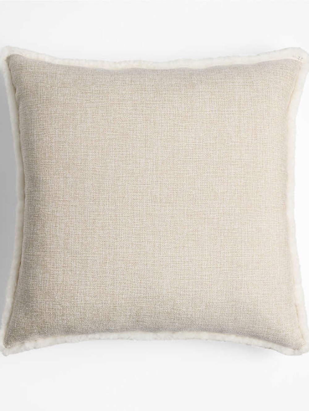 Crate & Barrel Malmo Shearling 20"x20" Arctic Ivory Throw Pillow Cover - Picture 2 of 6